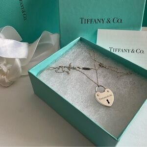 Tiffany & Co. Silver Heart Padlock Pendant Necklace